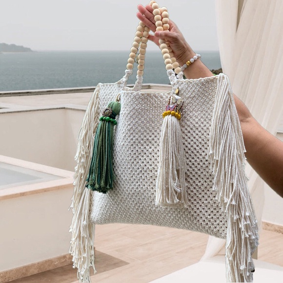 gladys thomar design Handbags - ▫️Handmade Macrame Fringes Bag▫️